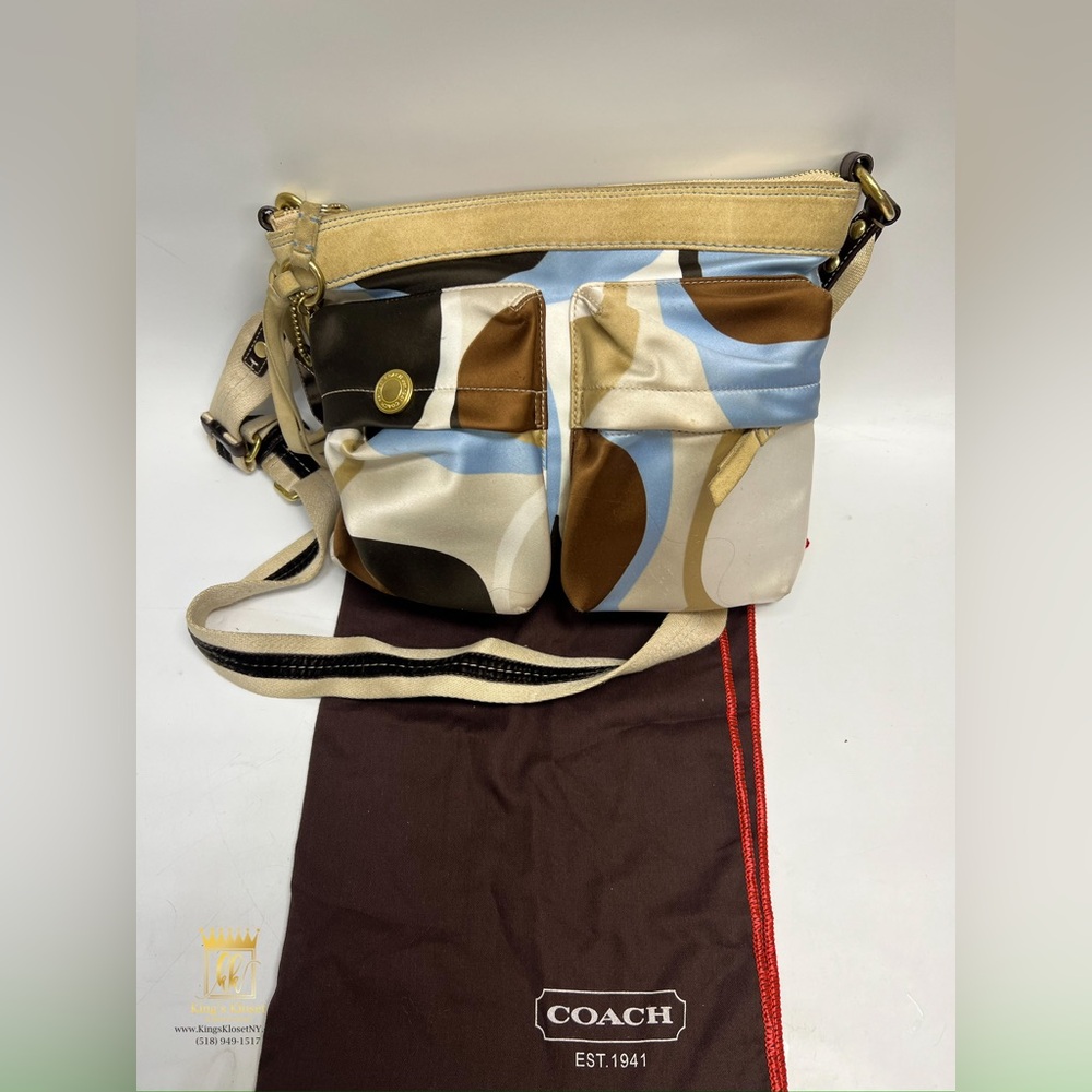 Vintage Coach scarf print crossbody bag - Picture 4 of 15